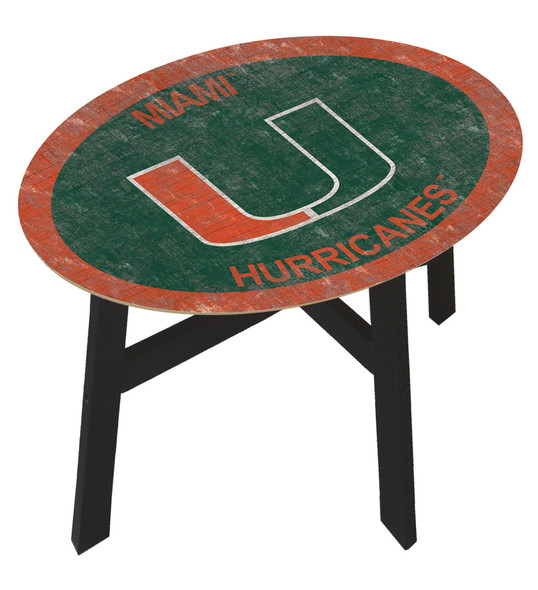 Miami Hurricanes Team Color Side Table |FAN CREATIONS | C0825-Miami