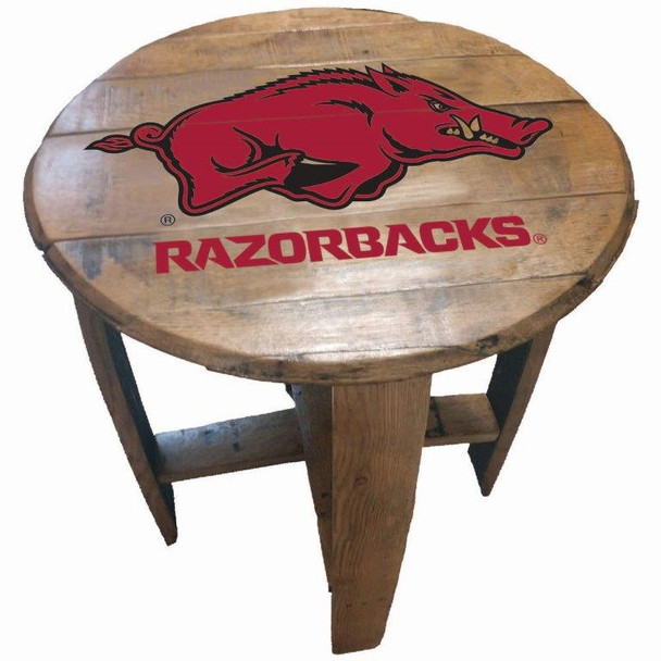  Arkansas Razorbacks 21" Barrel Team Logo Table | greenstones|BTT-ARK-01