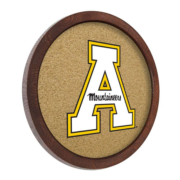 Appalachian State Mountaineers Faux Barrel Framed Cork Board - Color Logo
