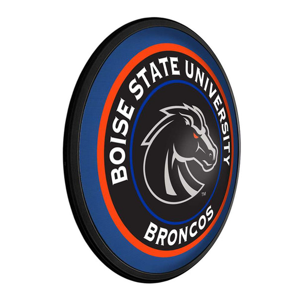 Boise State Broncos Black - Round Slimline Lighted Wall Sign
