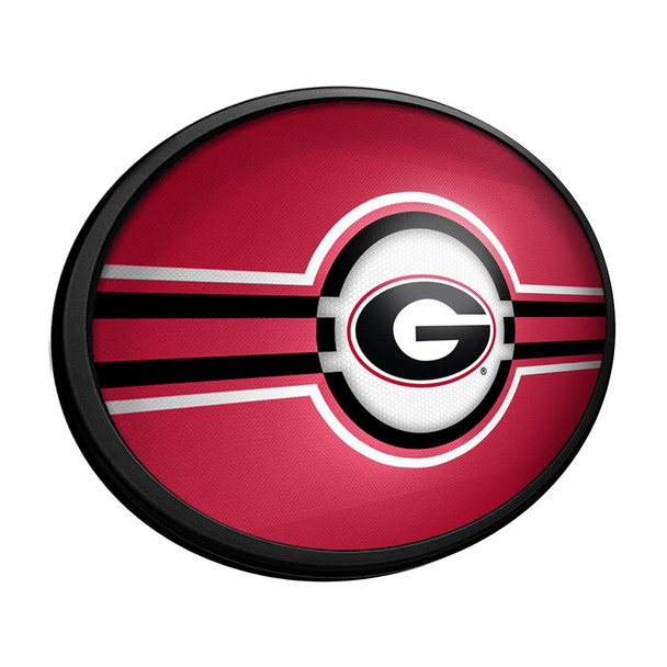 Georgia Bulldogs Oval Slimline Lighted Wall Sign - Red
