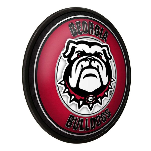 Georgia Bulldogs Uga - Modern Disc Wall Sign - Black Frame Georgia Bulldogs Uga - Modern Disc Wall Sign - Black Frame