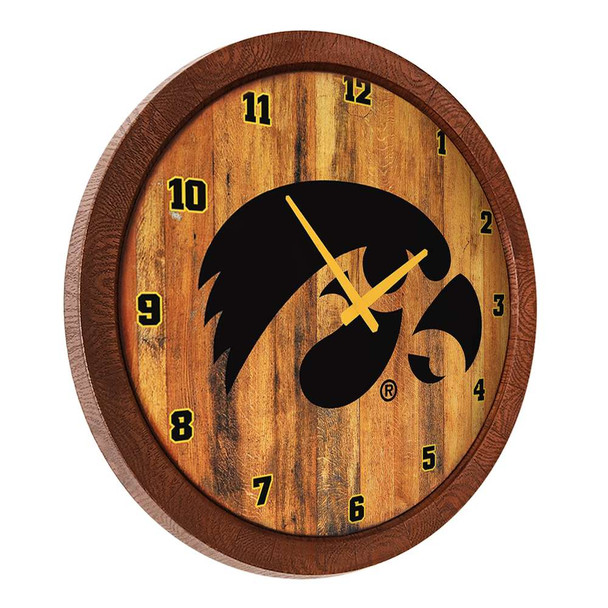 Iowa Hawkeyes Faux Barrel Top Wall Clock Iowa Hawkeyes Faux Barrel Top Wall Clock