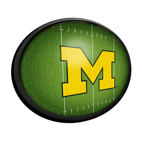 Michigan Wolverines On the 50 - Oval Slimline Lighted Wall Sign Michigan Wolverines On the 50 - Oval Slimline Lighted Wall Sign