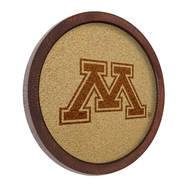 Minnesota Golden Gophers Faux Barrel Framed Cork Board - Monochrome Logo Minnesota Golden Gophers Faux Barrel Framed Cork Board - Monochrome Logo