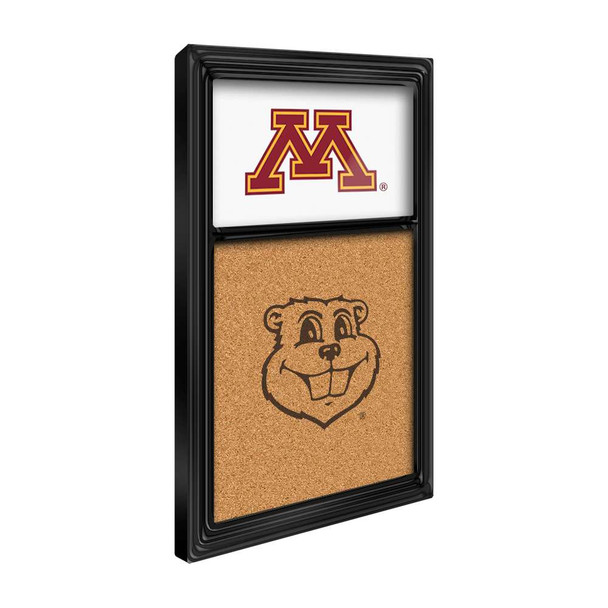 Minnesota Golden Gophers Goldy - Cork Noteboard - Black Frame / White Minnesota Golden Gophers Goldy - Cork Noteboard - Black Frame / White
