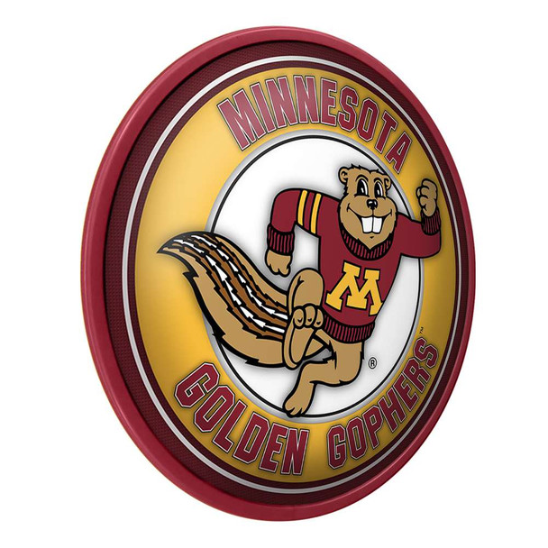 Minnesota Golden Gophers Goldy - Modern Disc Wall Sign - Maroon Frame