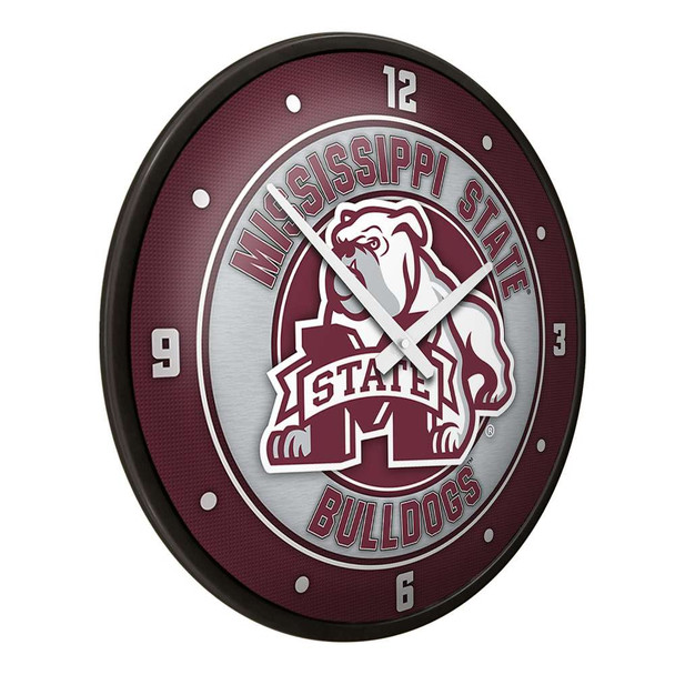 Mississippi State Bulldogs Mascot - Modern Disc Wall Clock - Black Mississippi State Bulldogs Mascot - Modern Disc Wall Clock - Black