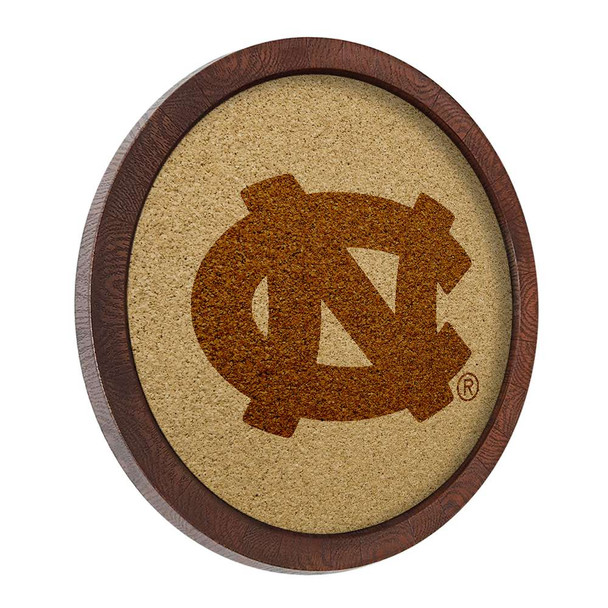 North Carolina Tar Heels Faux Barrel Framed Cork Board - Monochrome Logo North Carolina Tar Heels Faux Barrel Framed Cork Board - Monochrome Logo
