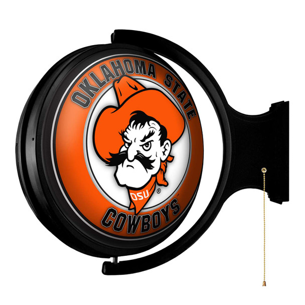 Oklahoma State Cowboys Pete - Original Round Rotating Lighted Wall Sign Oklahoma State Cowboys Pete - Original Round Rotating Lighted Wall Sign