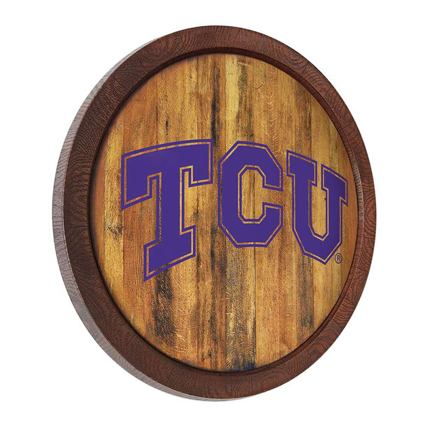 TCU Horned Frogs Faux Barrel Top Sign TCU Horned Frogs Faux Barrel Top Sign