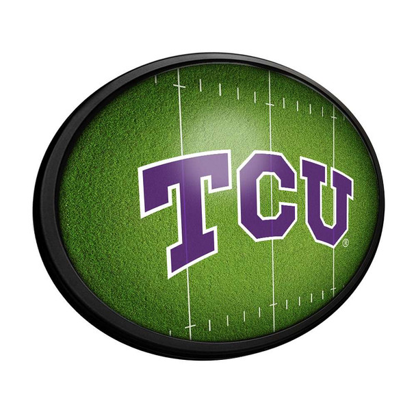 TCU Horned Frogs On the 50 - Oval Slimline Lighted Wall Sign TCU Horned Frogs On the 50 - Oval Slimline Lighted Wall Sign