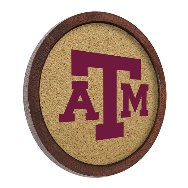 Texas A&M Aggies Faux Barrel Framed Cork Board - Color Logo Texas A&M Aggies Faux Barrel Framed Cork Board - Color Logo