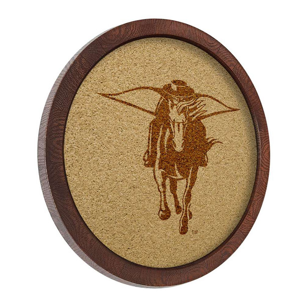 Texas Tech Red Raiders Faux Barrel Framed Cork Board - Monochrome Logo Texas Tech Red Raiders Faux Barrel Framed Cork Board - Monochrome Logo