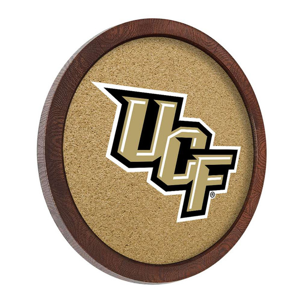 UCF Knights Faux Barrel Framed Cork Board - Color Logo