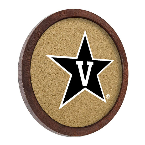 Vanderbilt Commodores Faux Barrel Framed Cork Board - Color Logo Vanderbilt Commodores Faux Barrel Framed Cork Board - Color Logo