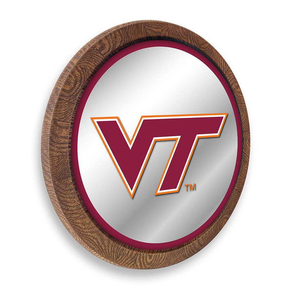 Virginia Tech Hokies Faux Barrel Top Mirrored Wall Sign - Maroon Edge Virginia Tech Hokies Faux Barrel Top Mirrored Wall Sign - Maroon Edge