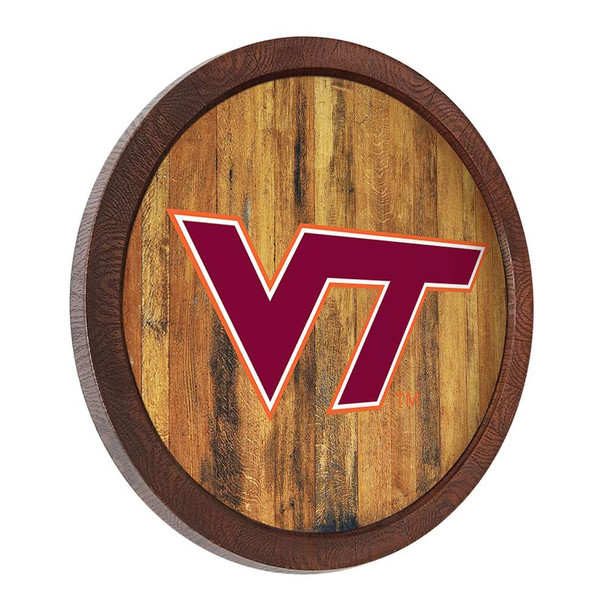 Virginia Tech Hokies Faux Barrel Top Sign Virginia Tech Hokies Faux Barrel Top Sign