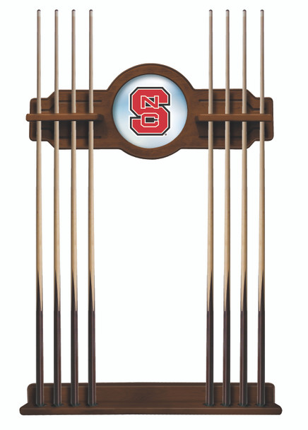 NC State Wolfpack Solid Wood Cue Rack | Holland Bar Stool Co. | CueChrdNCarSt