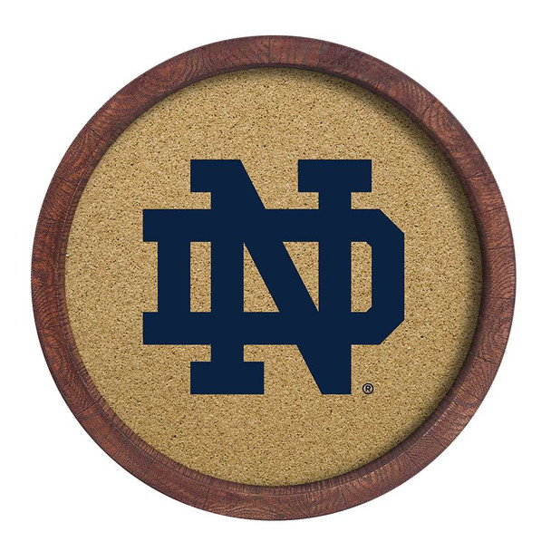 Notre Dame Fighting Irish: "Faux" Barrel Framed Cork Board - Color Logo | The Fan-Brand | NCNTRD-632-01A Notre Dame Fighting Irish: "Faux" Barrel Framed Cork Board - Color Logo | The Fan-Brand | NCNTRD-632-01A