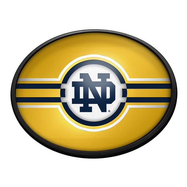Notre Dame Fighting Irish: Oval Slimline Lighted Wall Sign - Irish Gold | The Fan-Brand | NCNTRD-140-01B