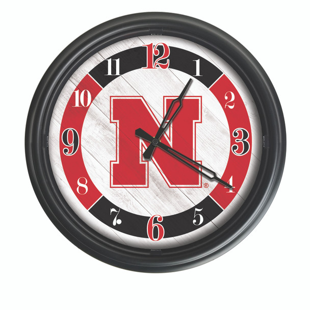 Nebraska Huskers Indoor/Outdoor LED Wall Clock