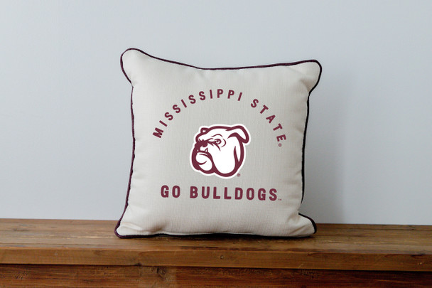 Mississippi State Bulldogs Arched Throw Pillow | Little Birdie | MSU0149AP Mississippi State Bulldogs Arched Throw Pillow | Little Birdie | MSU0149AP