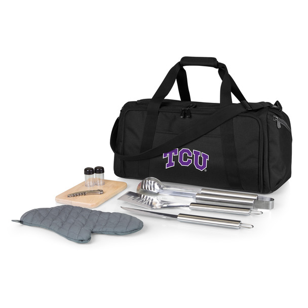TCU Horned Frogs BBQ Kit Grill Set & Cooler | Picnic Time | 757-06-175-844-0 TCU Horned Frogs BBQ Kit Grill Set & Cooler | Picnic Time | 757-06-175-844-0