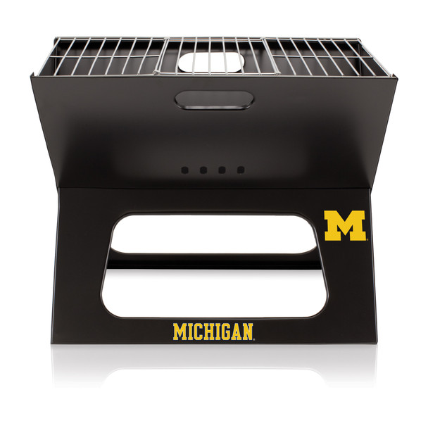 Michigan Wolverines Portable Charcoal BBQ Grill | Picnic Time | 775-00-175-344-0