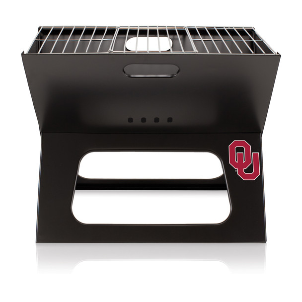 Oklahoma Sooners Portable Charcoal BBQ Grill | Picnic Time | 775-00-175-454-0