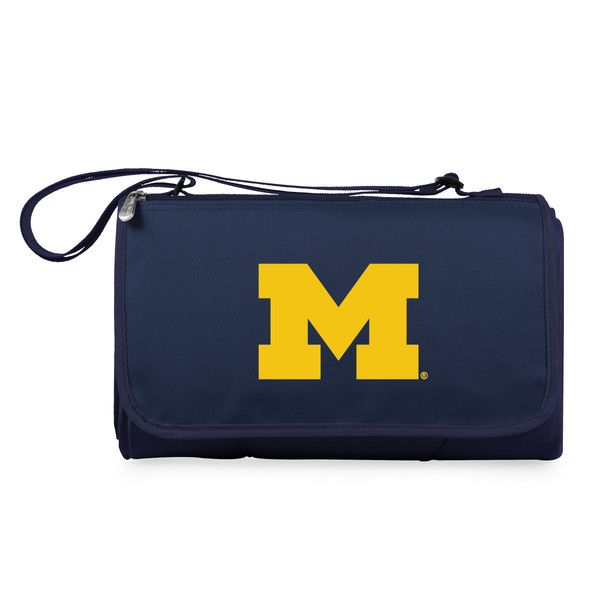Michigan Wolverines Outdoor Picnic Blanket and Tote - Blue | Picnic Time | 820-00-138-344-0 Michigan Wolverines Outdoor Picnic Blanket and Tote - Blue | Picnic Time | 820-00-138-344-0