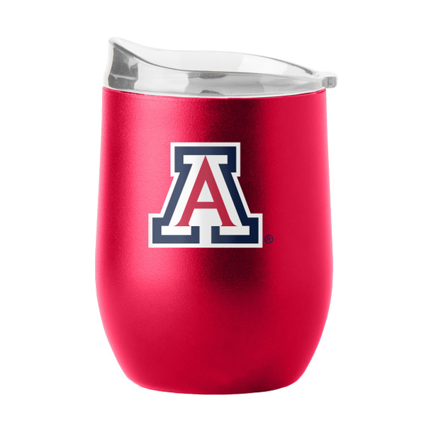 Arizona Wildcats 16 oz. Flipside Powder Coat Curved Beverage Tumbler | Logo Brands | LGC106-S16PB-34 Arizona Wildcats 16 oz. Flipside Powder Coat Curved Beverage Tumbler | Logo Brands | LGC106-S16PB-34