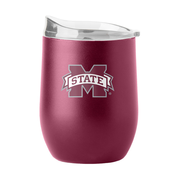 Mississippi State Bulldogs 16 oz. Flipside Powder Coat Curved Beverage Tumbler | Logo Brands | LGC177-S16PB-34 Mississippi State Bulldogs 16 oz. Flipside Powder Coat Curved Beverage Tumbler | Logo Brands | LGC177-S16PB-34