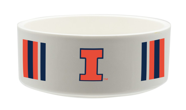 Illinois Fighting Illini Ceramic Pet Bowl | Memory Company | COL-ILL-2822-121-SB