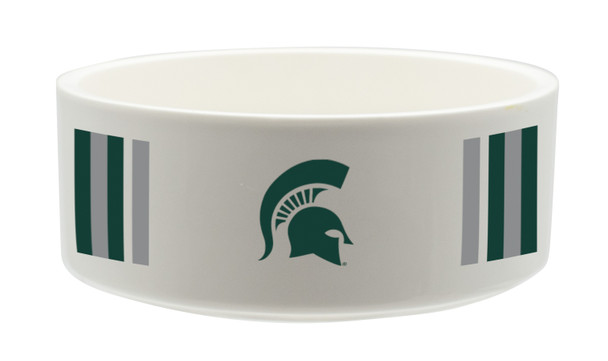 Michigan State Spartams Ceramic Pet Bowl | Memory Company | COL-MSU-2822-121-SB Michigan State Spartams Ceramic Pet Bowl | Memory Company | COL-MSU-2822-121-SB