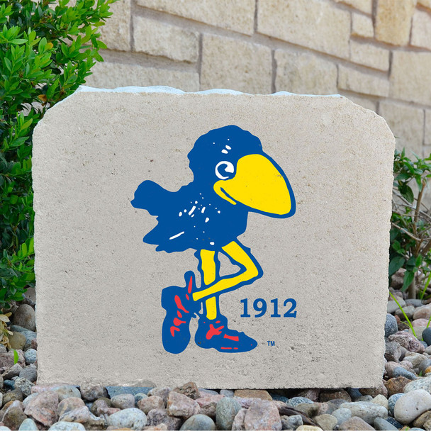 Kansas Jayhawks Decorative Stone - Vintage 1912 - Medium | Stoneworx | KU#29 Kansas Jayhawks Decorative Stone - Vintage 1912 - Medium | Stoneworx | KU#29