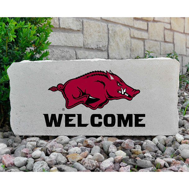 Arkansas Razorbacks Decorative Stone - Welcome - Large | Stoneworx | ARK-18