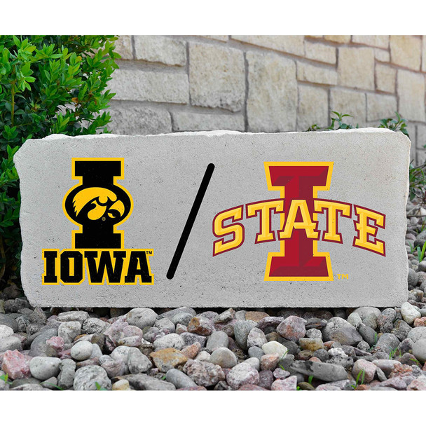 Iowa Hawkeyes and Iowa State Decorative Stone House Divided - Large | Stoneworx2 | IA-4