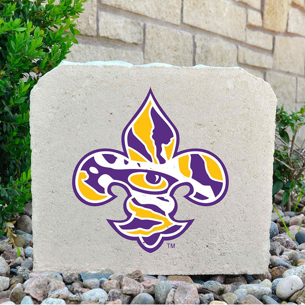 LSU TIgers Decorative Stone Fleur de Lis Tiger Eye - Medium | Stoneworx2 | LSU-5 LSU TIgers Decorative Stone Fleur de Lis Tiger Eye - Medium | Stoneworx2 | LSU-5