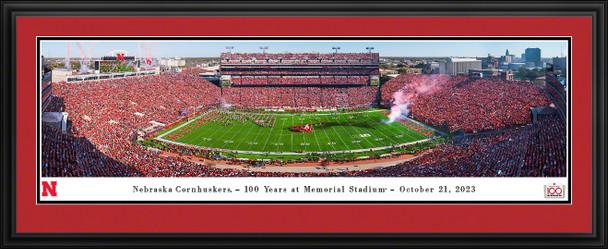 Nebraska Huskers Panoramic Photo Deluxe Matted Frame - 100th Anniversary  | Blakeway | BWPUNE12D