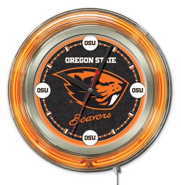 Oregon State Beavers  Double Neon Wall Clock | Holland Bar Stool Co. | Clk15OregSt Oregon State Beavers  Double Neon Wall Clock | Holland Bar Stool Co. | Clk15OregSt