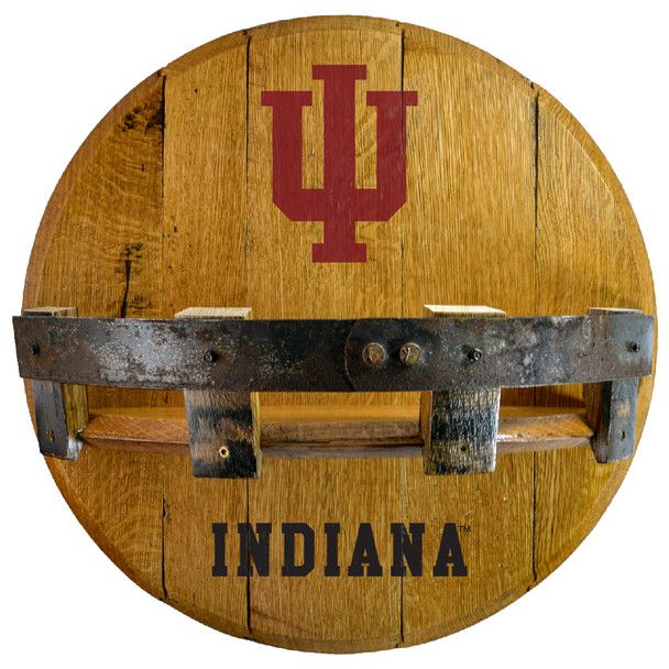 Indiana Hoosiers Oak Barrel Shelf | Greenstones | BTS-IND-01 Indiana Hoosiers Oak Barrel Shelf | Greenstones | BTS-IND-01