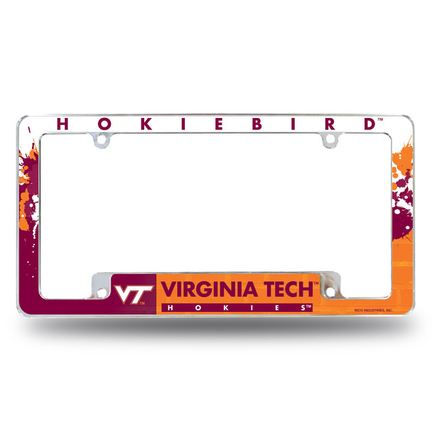 Virginia Tech Hokies Primary Chrome License Plate Frame | Rico Industries | AFC340202B
