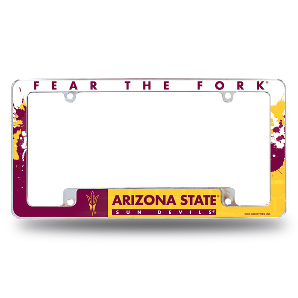 Arizona State Sun Devils Primary Chrome License Plate Frame | Rico Industries | AFC460202B Arizona State Sun Devils Primary Chrome License Plate Frame | Rico Industries | AFC460202B