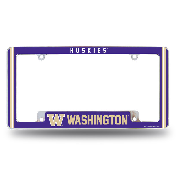Washington Huskies Classic Chrome License Plate Frame | Rico Industries | AFC490210B