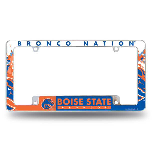 Boise State Broncos Primary Chrome License Plate Frame | Rico Industries | AFC490701B