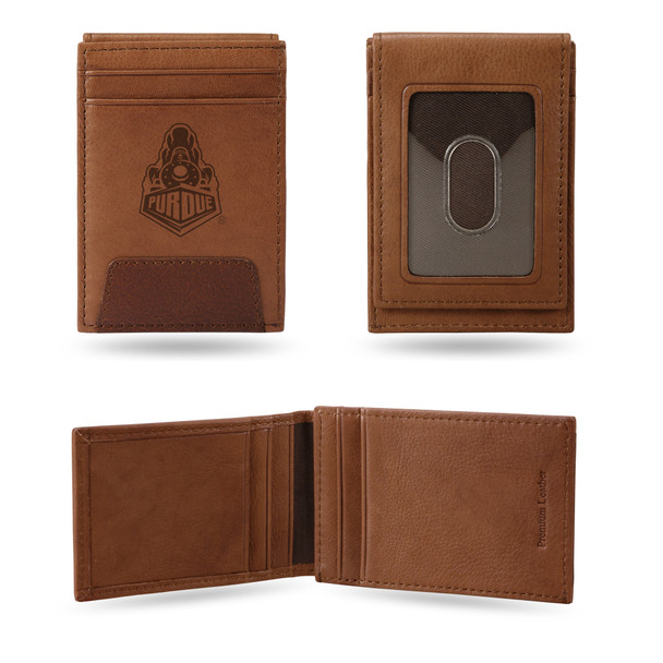 Purdue Boilermakers Genuine Leather Front Pocket Wallet  | Rico Industries | FPW200202 Purdue Boilermakers Genuine Leather Front Pocket Wallet  | Rico Industries | FPW200202