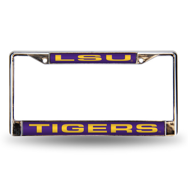 LSU Tigers Purple Laser Cut Chrome Frame | Rico Industries | FCL170101