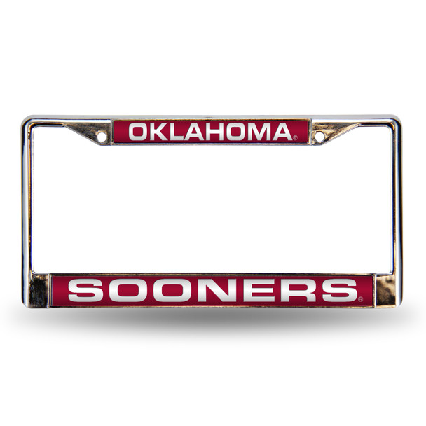 Oklahoma Sooners Red Laser Cut Chrome Frame | Rico Industries | FCL230201 Oklahoma Sooners Red Laser Cut Chrome Frame | Rico Industries | FCL230201