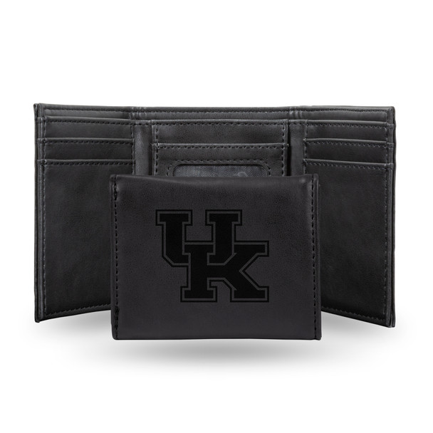 Kentucky Wildcats Black Laser Engraved Tri-Fold Wallet | Rico Industries | LETRI190101BK Kentucky Wildcats Black Laser Engraved Tri-Fold Wallet | Rico Industries | LETRI190101BK